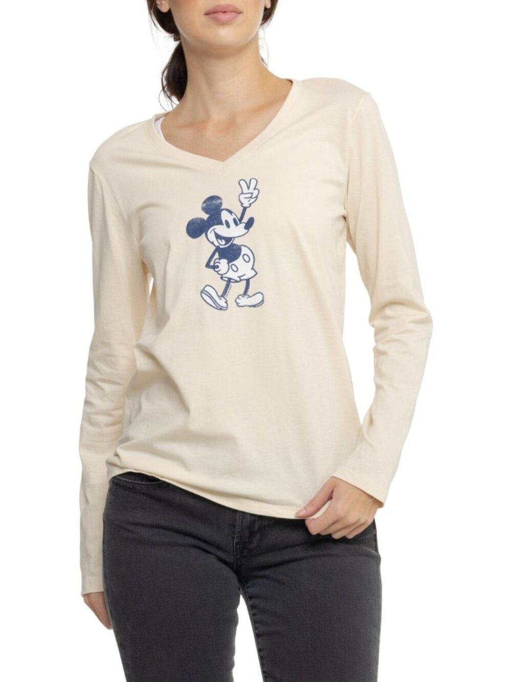 NWT LIFE IS GOOD Peace Steamboat Willie Long Sleeve Graphic Knit T-shirt- Large